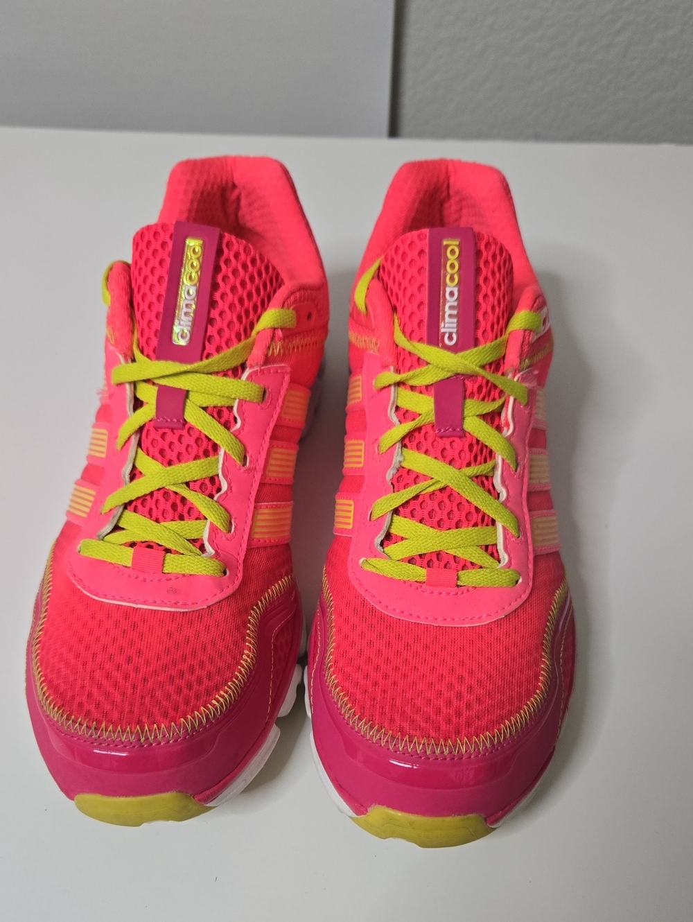 Adidas ClimaCool Neon Pink and Lime Mesh Running Sneakers